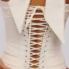 Cosette White Halter Neck Cotton Top