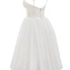 Countess French Dove Tulle Midi Dress