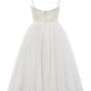Countess French Dove Tulle Midi Dress