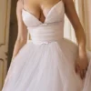 Countess French Dove Tulle Midi Dress