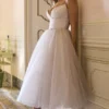 Countess French Dove Tulle Midi Dress