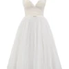Countess French Dove Tulle Midi Dress