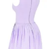 Cupid Orchid Pleated Cotton Mini Dress