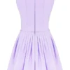 Cupid Orchid Pleated Cotton Mini Dress