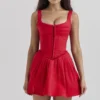 Cupid Scarlet Pleated Mini Dress