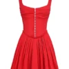 Cupid Scarlet Pleated Mini Dress