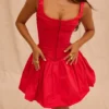 Cupid Scarlet Pleated Mini Dress