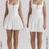 Cupid White Pleated Mini Dress