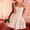 Cupid White Pleated Mini Dress