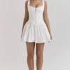 Cupid White Pleated Mini Dress