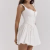 Cupid White Pleated Mini Dress