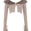 Dahlia Beige Cashmere Cardigan