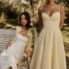 Dahlia Lemon Cotton Princess Cut  Midi Sundress
