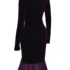 Dahna Dark Purple Velvet Corset Dress