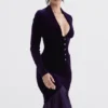 Dahna Dark Purple Velvet Corset Dress