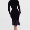Dahna Dark Purple Velvet Corset Dress