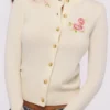 Daisie Ivory Wool + Cashmere Floral Embroidered Cardigan