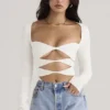 Danica White Cutout Bodysuit
