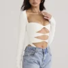Danica White Cutout Bodysuit