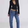 Danya Black Crepe Hourglass Corset Top
