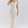 Dara Ecru Rose Embroidered Maxi Dress