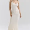 Dara Ecru Rose Embroidered Maxi Dress