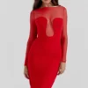 Darcy Scarlet Plunge Midi Dress
