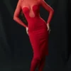 Darcy Scarlet Plunge Midi Dress