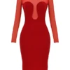 Darcy Scarlet Plunge Midi Dress