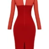 Darcy Scarlet Plunge Midi Dress