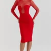 Darcy Scarlet Plunge Midi Dress