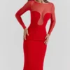 Darcy Scarlet Plunge Midi Dress