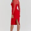 Darcy Scarlet Plunge Midi Dress