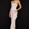 Daria Crystal Satin Straight Leg Cargo Trousers