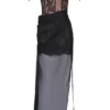 Debut Black Off Shoulder Lace Maxi Dress