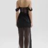 Debut Black Off Shoulder Lace Maxi Dress