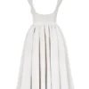 Debutante French Dove Moire Satin Backless Midi Dress
