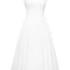 Debutante Ivory Moire Satin Midi Dress