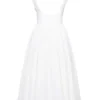 Debutante Ivory Moire Satin Midi Dress
