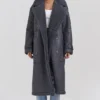 Deiji Grey Vegan Shearling Coat