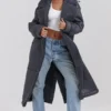 Deiji Grey Vegan Shearling Coat