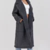 Deiji Grey Vegan Shearling Coat