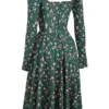 Delia Green Floral Print Midi Dress