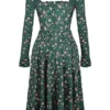 Delia Green Floral Print Midi Dress