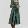 Delia Green Floral Print Midi Dress