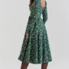 Delia Green Floral Print Midi Dress