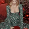 Delia Green Floral Print Midi Dress