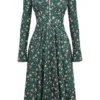 Delia Green Floral Print Midi Dress