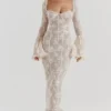 Delilah Vintage Cream Lace Maxi Dress