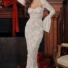 Delilah Vintage Cream Lace Maxi Dress